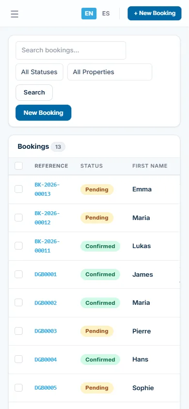 DG Booking: bookings and calendar